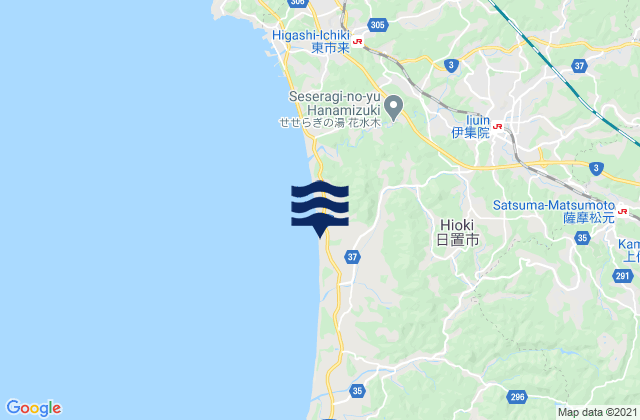 Hioki Shi, Japanの潮見表地図