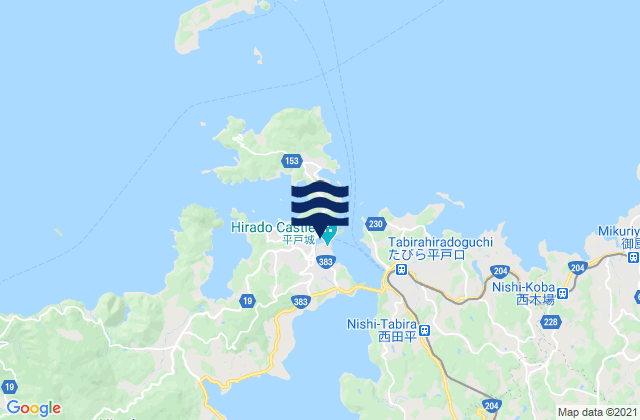 Hirado, Japanの潮見表地図