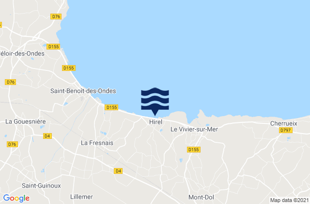 Hirel, Franceの潮見表地図