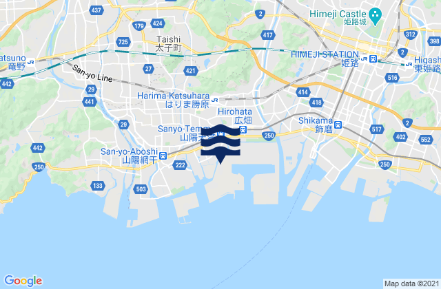Hirohata, Japanの潮見表地図