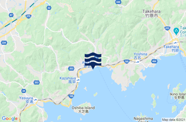 Hiroshima-ken, Japanの潮見表地図