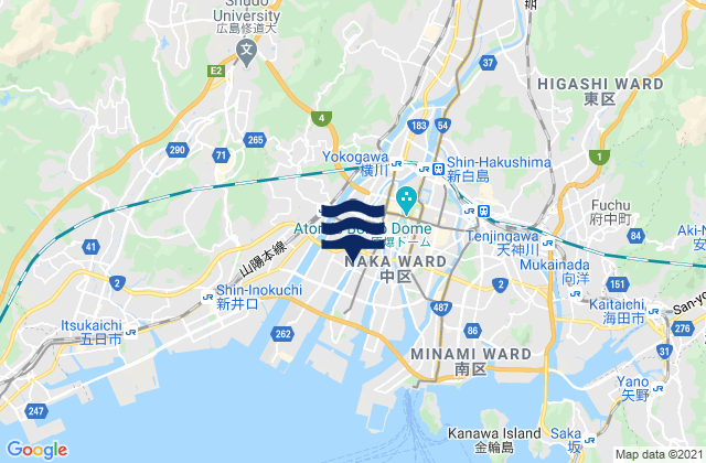 Hiroshima-shi, Japanの潮見表地図
