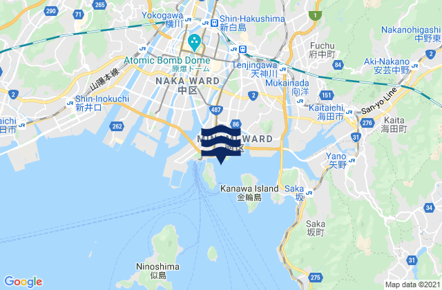 Hiroshima Ko (Ujina Ko), Japanの潮見表地図
