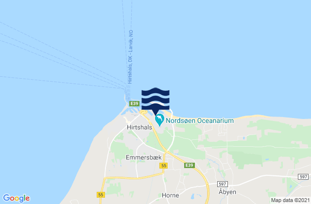 Hirtshals Port, Denmarkの潮見表地図