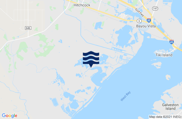 Hitchcock, United Statesの潮見表地図