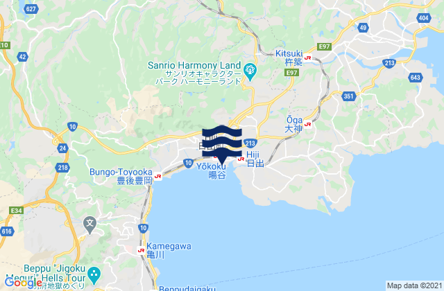 Hizi, Japanの潮見表地図