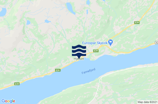 Hjelset, Norwayの潮見表地図