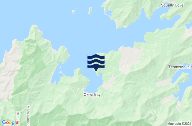 Hobbs Bay, New Zealandの潮見表地図
