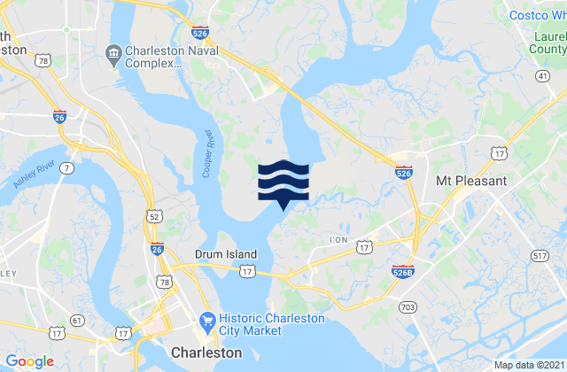 Hobcaw Point, United Statesの潮見表地図