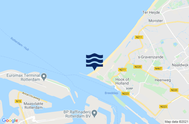 Hoek van Holland, Netherlandsの潮見表地図