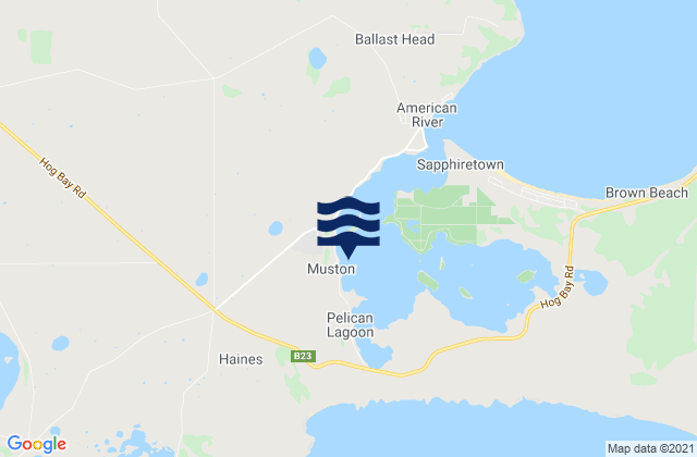 Hog Bay, Australiaの潮見表地図
