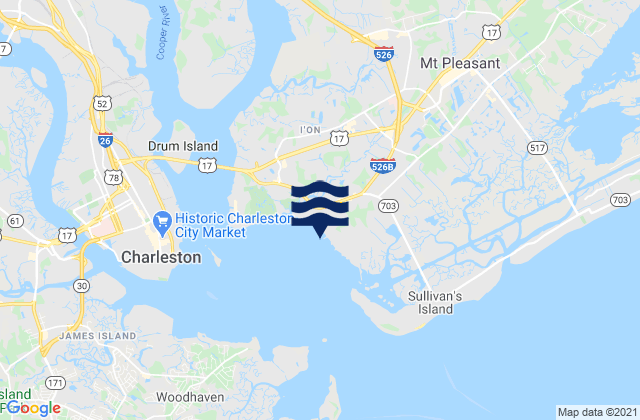 Hog Island Channel, United Statesの潮見表地図