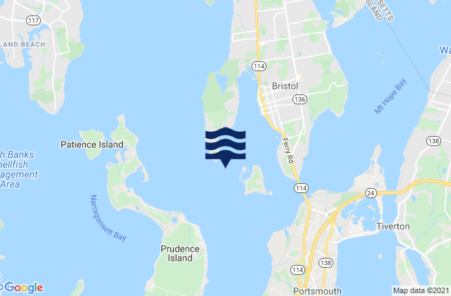 Hog Island northwest of, United Statesの潮見表地図
