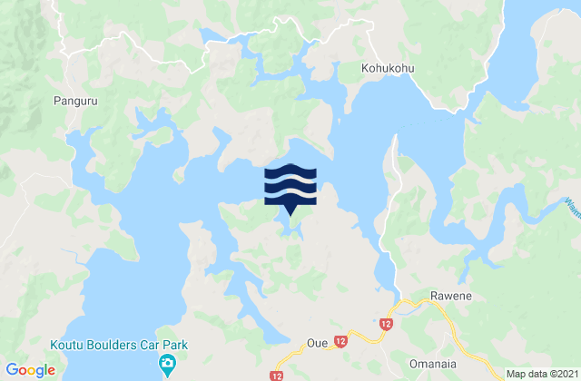 Hokianga Harbour, New Zealandの潮見表地図