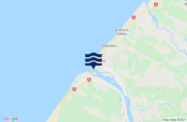 Hokitika River, New Zealandの潮見表地図