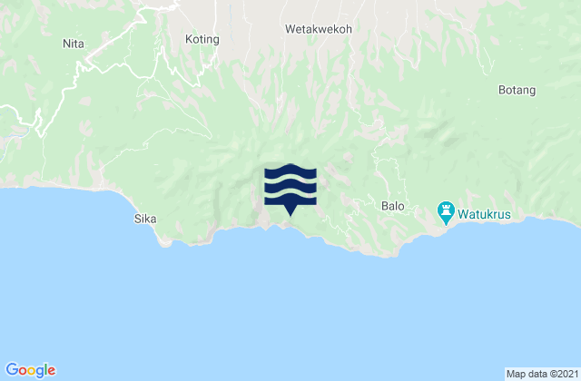 Hokor, Indonesiaの潮見表地図