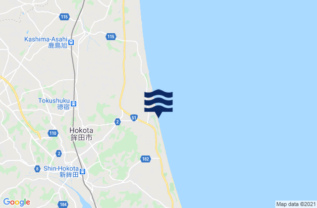 Hokota-shi, Japanの潮見表地図
