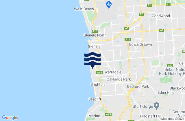 Holdfast Bay, Australiaの潮見表地図
