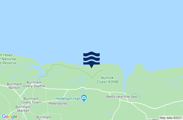 Holkham Bay Beach, United Kingdomの潮見表地図