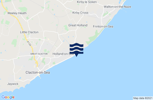 Holland-on-sea Beach, United Kingdomの潮見表地図