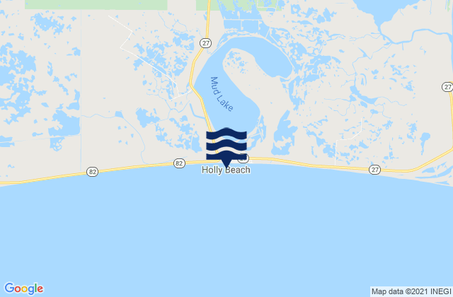Holly Beach, United Statesの潮見表地図