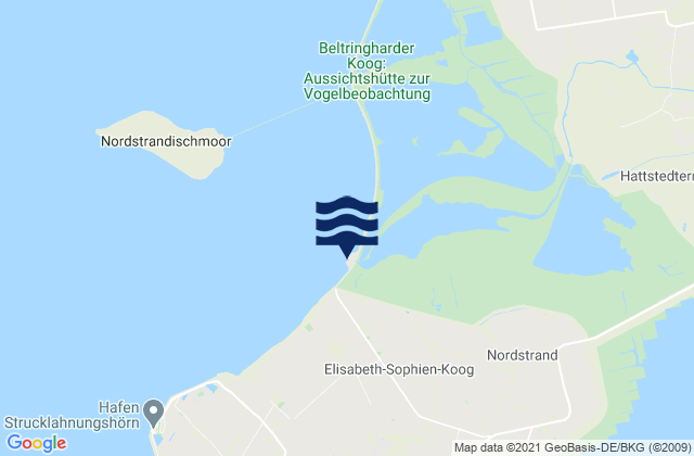 Holmer Siel, Denmarkの潮見表地図