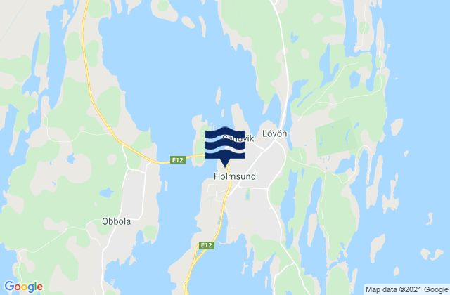 Holmsund, Swedenの潮見表地図
