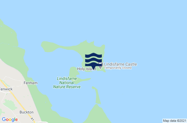 Holy Island, United Kingdomの潮見表地図