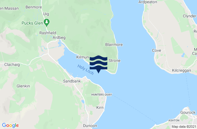 Holy Loch, United Kingdomの潮見表地図