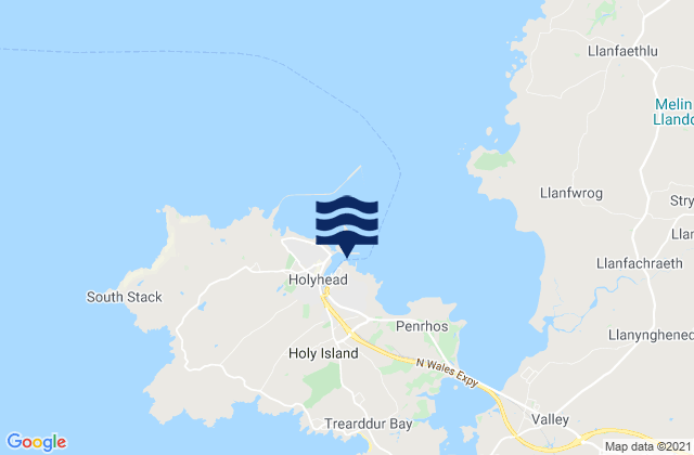 Holyhead Port, United Kingdomの潮見表地図