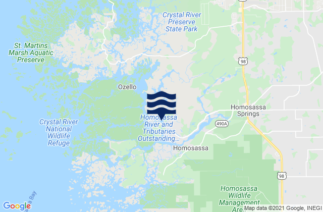 Homosassa Springs, United Statesの潮見表地図
