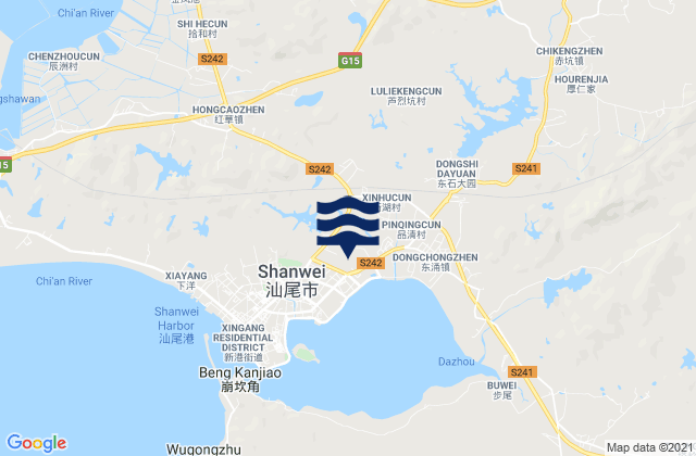 Hongcao, Chinaの潮見表地図