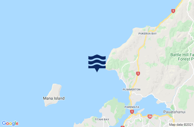 Hongoeka Bay, New Zealandの潮見表地図