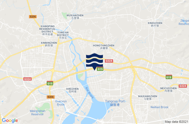 Hongtang, Chinaの潮見表地図
