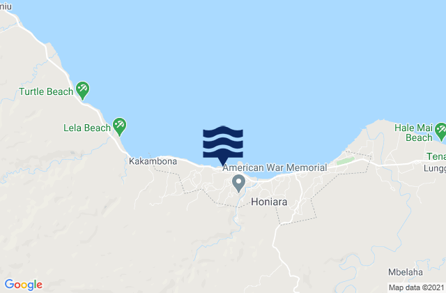 Honiara, Solomon Islandsの潮見表地図