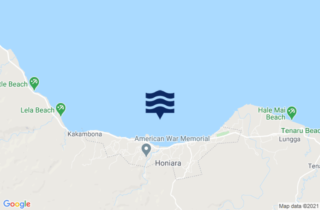 Honiara, Solomon Islandsの潮見表地図