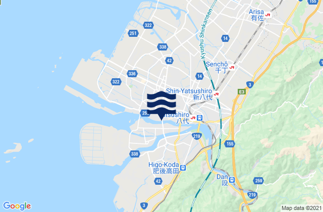 Honmachi, Japanの潮見表地図