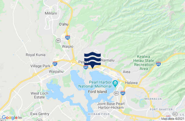 Honolulu County, United Statesの潮見表地図