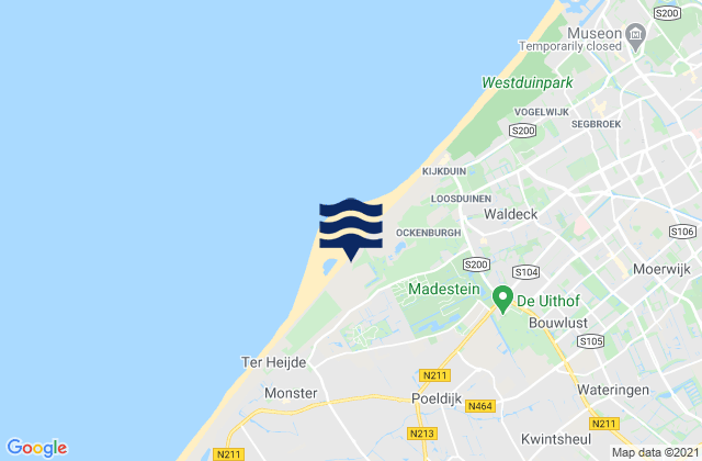 Honselersdijk, Netherlandsの潮見表地図