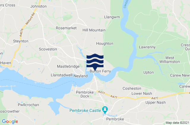 Hook, United Kingdomの潮見表地図