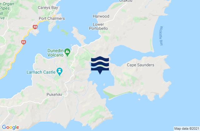 Hoopers Inlet, New Zealandの潮見表地図