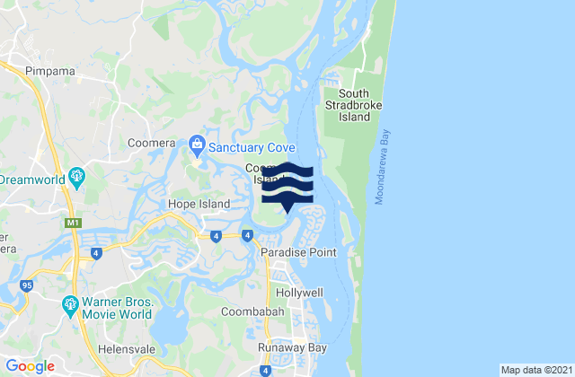 Hope Island, Australiaの潮見表地図