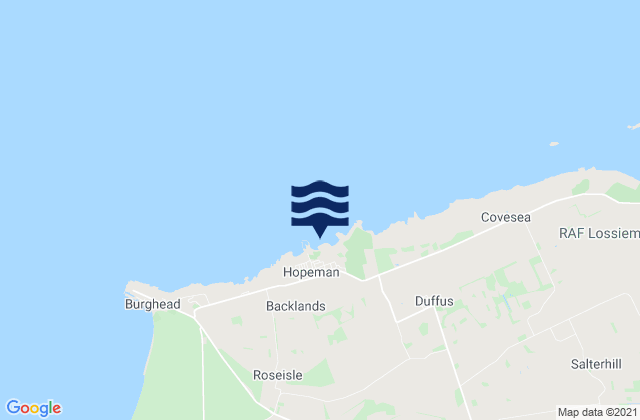 Hopeman, United Kingdomの潮見表地図