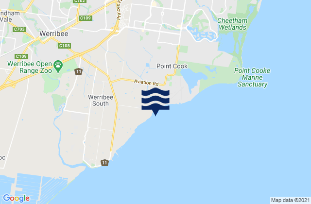 Hoppers Crossing, Australiaの潮見表地図