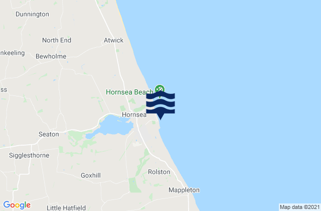 Hornsea Beach, United Kingdomの潮見表地図