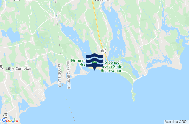 Horseneck Beach Westport, United Statesの潮見表地図