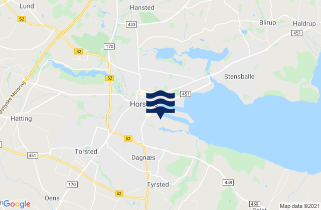 Horsens Kommune, Denmarkの潮見表地図