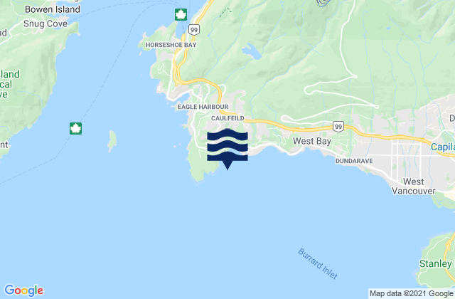 Horseshoe, Canadaの潮見表地図