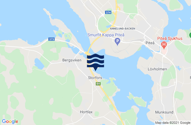 Hortlax, Swedenの潮見表地図