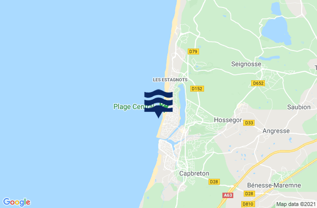 Hossegor (La Nord), Franceの潮見表地図